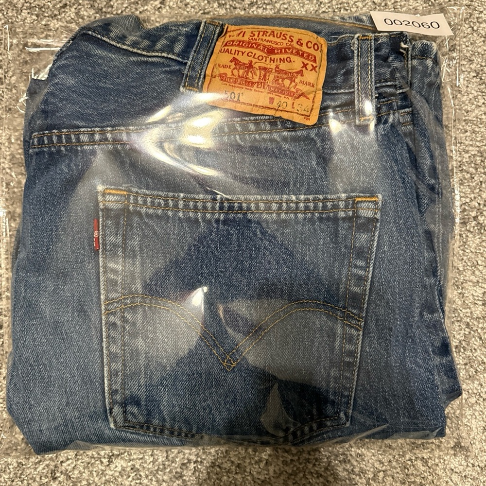 VTG Levis 501 Jeans‎ Mens 40x34 Blue Straight Button Fly Medium Wash Y2K Denim * - Picture 12 of 12
